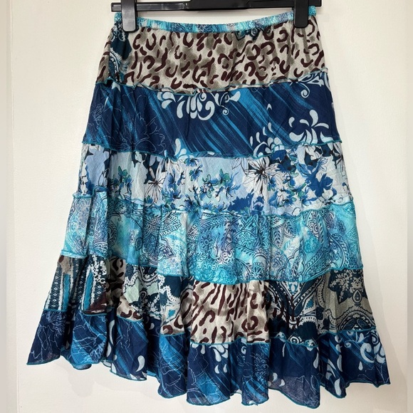 ✨Marie Claire Patchwork Boho Skirt - Size M - Picture 5 of 5